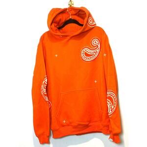 EPTM Mens Orange Paisley‎ Hoodie Street Style Size M